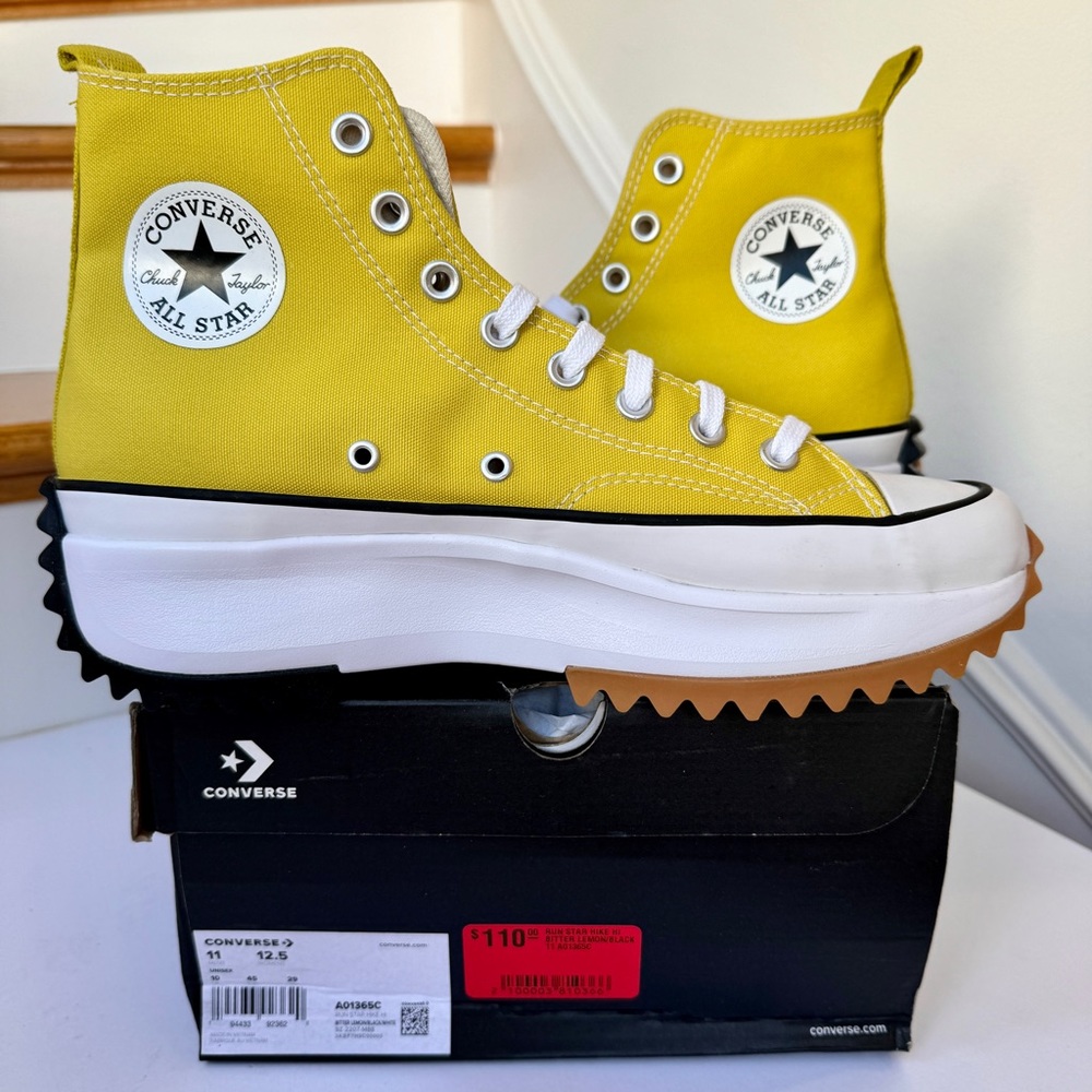NWT Converse Run Star Hike Platform bitter lemon high top Chuck Taylor sneakers - Picture 10 of 12